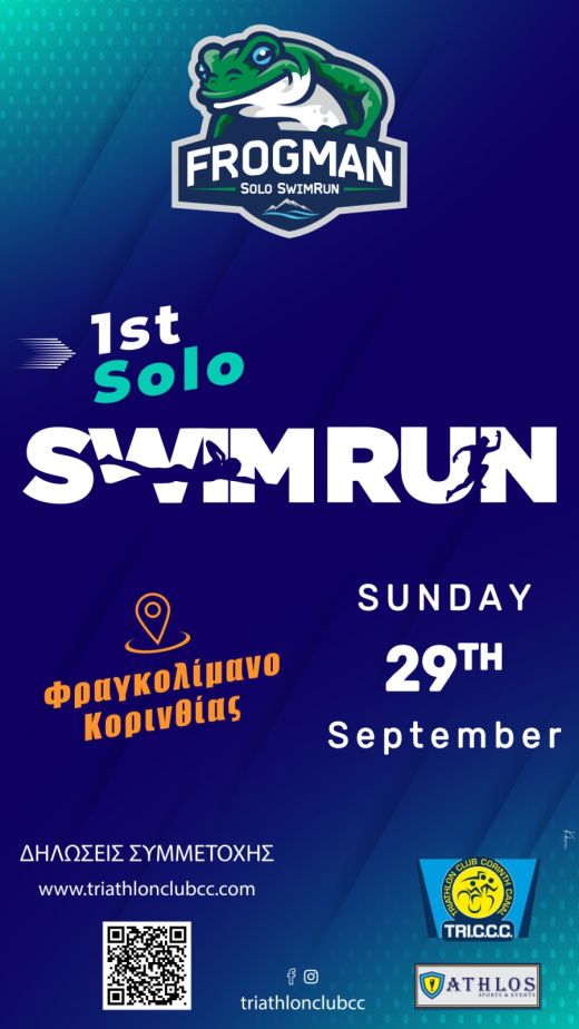 1st Frogman Solo SwimRun - 15km (12km Run - 3km Swim)